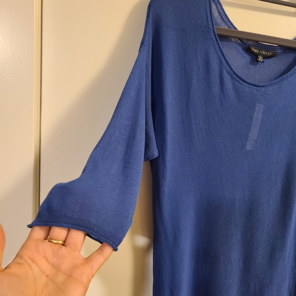 NWT: PARKHURST‎ 3/4 Sleeve Asymmetrical Knit